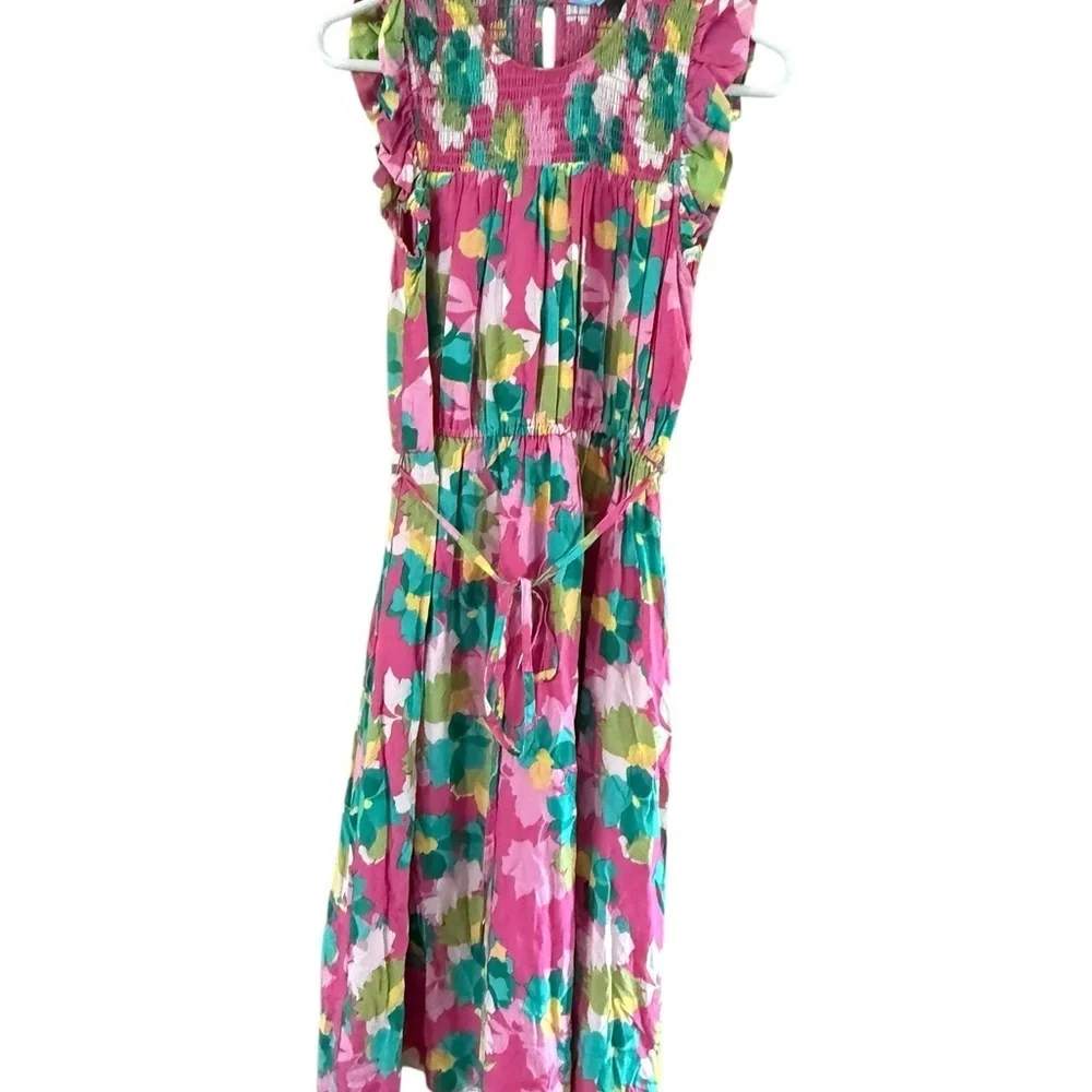 Draper James Pink and Green Midi Dress - Picture 3 of 10
